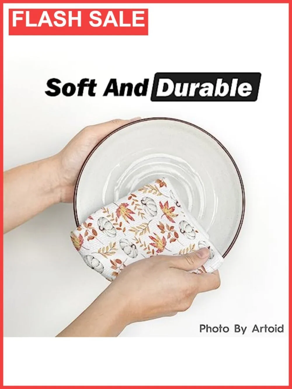 Artoid Mode Fall Kitchen Towels Set of 2 18x26 Inch Absorbent Polyester Dish
